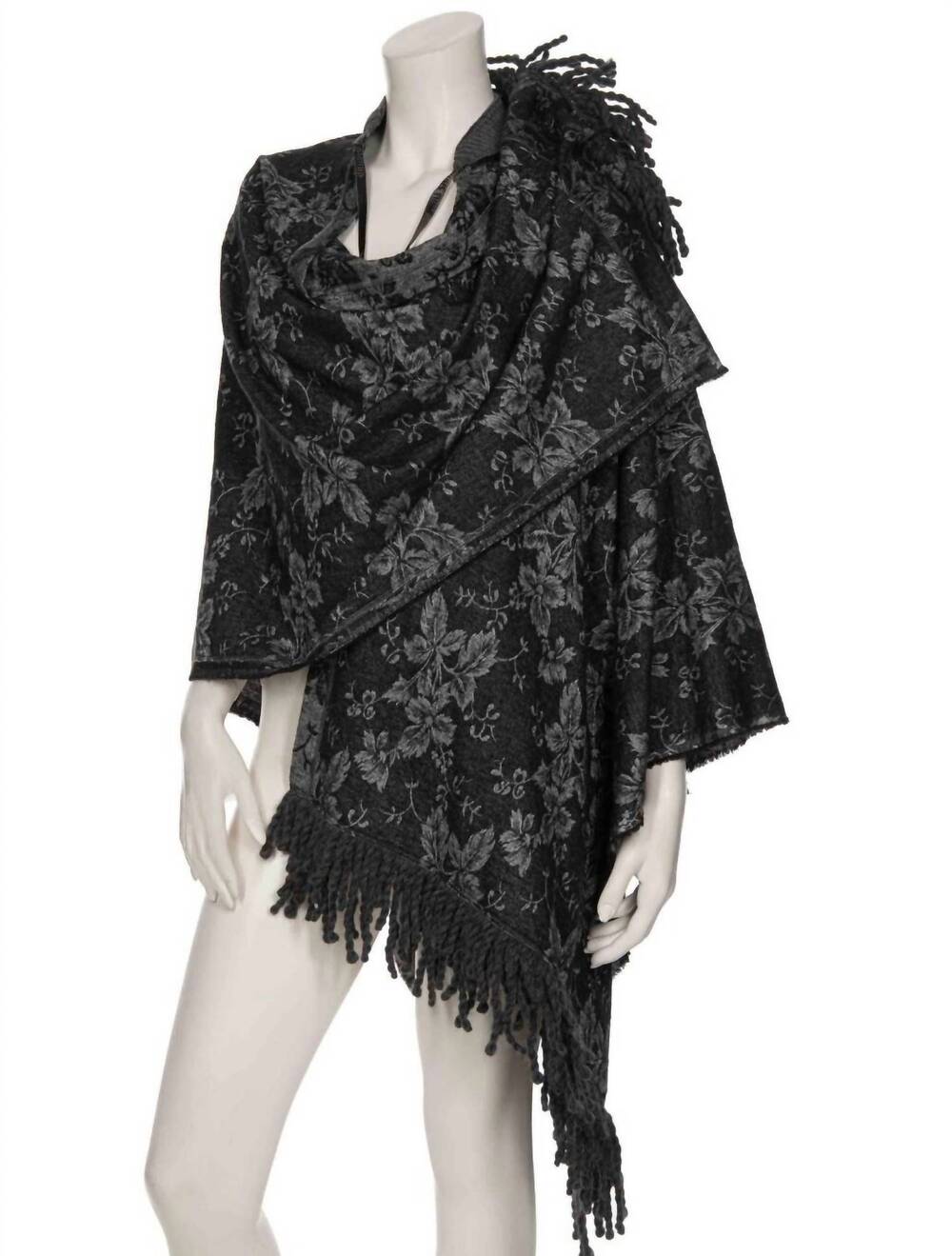 NEW BEATE HEYMANN poncho jaquard in grey